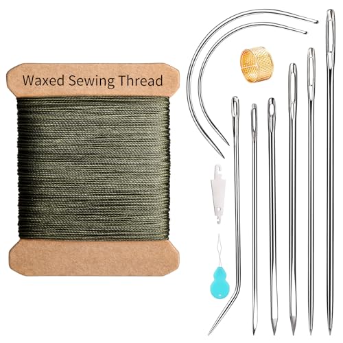 Waxed Thread 32 Yard 0.55mm Round Heavy Duty Leather Thread (9 Count)