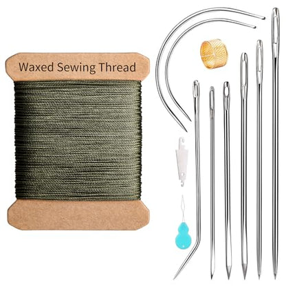 Waxed Thread 32 Yard 0.55mm Round Heavy Duty Leather Thread (9 Count)