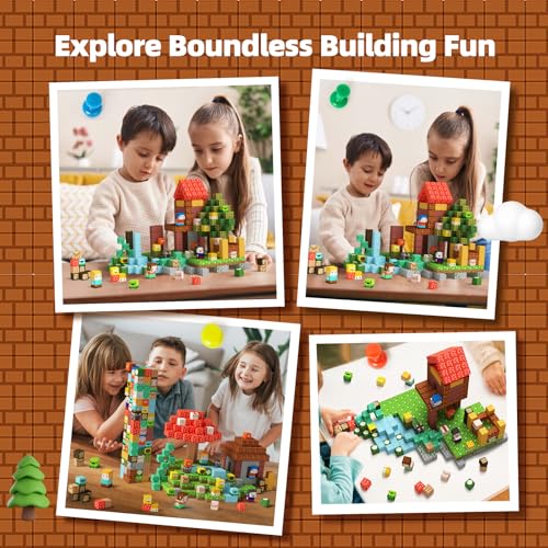 Large Size Magnetic Blocks Farm Toys for Toddlers (100 Count)