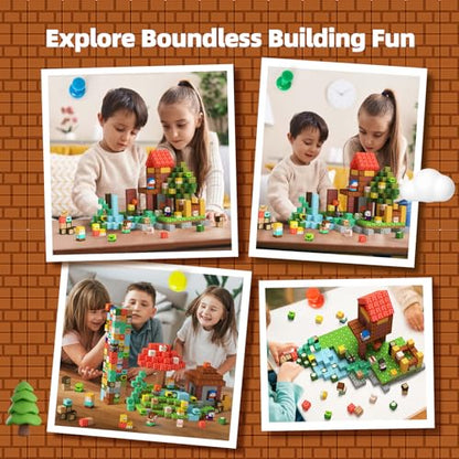 Large Size Magnetic Blocks Farm Toys for Toddlers (100 Count)
