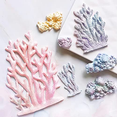 5 PCS Marine Theme Fondant Silicone Mold Seaweed Sea Fish Coral Sea Turtle Shape DIY Handmade Baking Tools