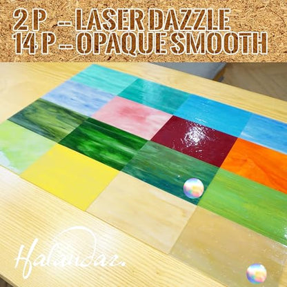16 Sheets 4x6 in Iridescent Stained Glass Sheets (2.66 Sq Ft)