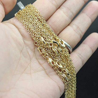 Wholesale 12 PCS Gold Plated Brass Flat Cable Chain