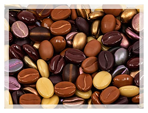 80+ Glass Coffee Bean Beads (80 Count)