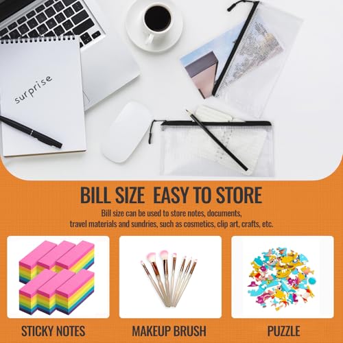 24pcs Mesh Zipper Pouch Bags 9.3 x 4.7 Inches