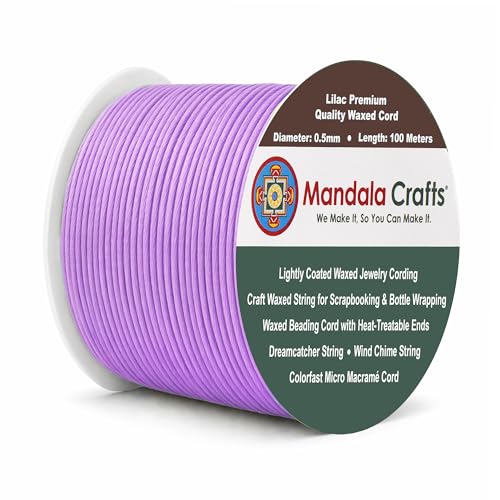0.5mm Lilac Waxed Cord