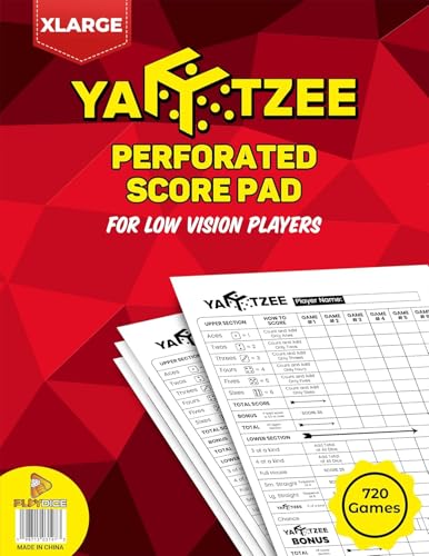 Score Pads for Yahtzee