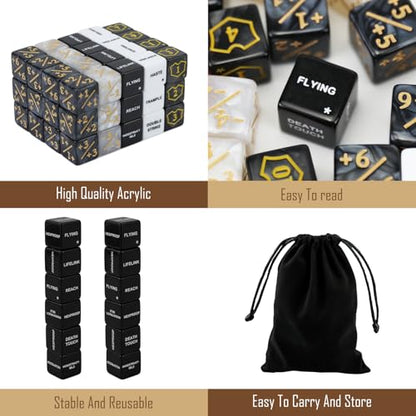 62PCS MTG Dice Counters Bulk Ability Keywords MTG Tokens Shield Life Counter Dice Set for Magic Card Accessories