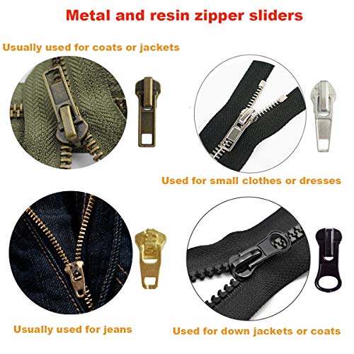 169Pcs Zipper Repair Kit Zipper Replacement Zipper Pull Rescue Kit with Zipper Install Pliers Tool and Zipper Extension Pulls for Clothing Jackets Purses Luggage Backpacks (169 Count)