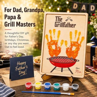 Grillfather BBQ Handprint Father's Day Crafts for Kids