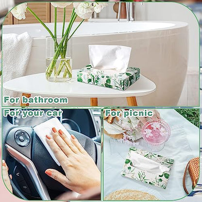 24 Packs 960 Sheets Tissue Cube Car Facial Boxes Disposable Facial Travel Tissues Holder Soft Watercolor Boxes 2 Ply 40 Sheets for Wedding Household Car Kitchen Bathroom