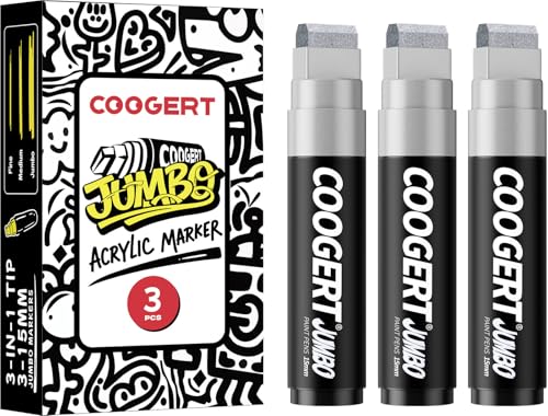 3Pcs Silver Jumbo Poster Markers