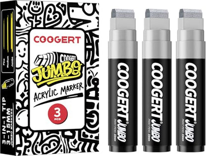 3Pcs Silver Jumbo Poster Markers
