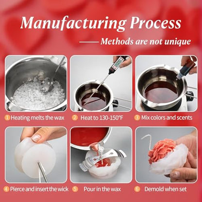 9PCS 3D Flower Candle Making Molds Moldes de Silicona para Velas