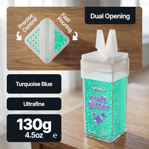 Craft Glitter Shaker Turquoise Blue 110g Ultrafine (4.5 Ounce)