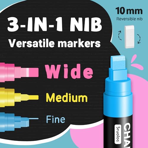 Window Chalk Markers for Glass Washable (20 Count)
