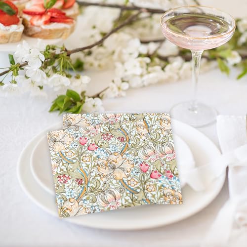 William Morris Cocktail Napkins Floral Decorative for Decoupage (50 Count)
