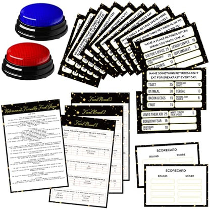 20 Pcs Retirement Quiz Game Set with 18 Card 2 Buzzer (20 Count)