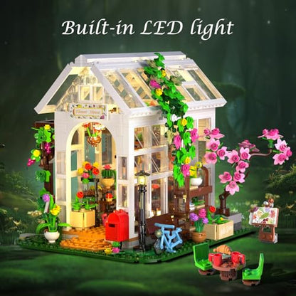 Flower House Building Blocks Set with LED Lights for Girls Ages 8+ (1332 Count)