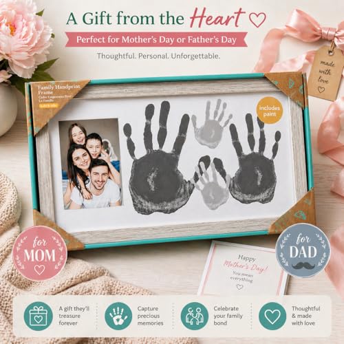 DIY Family Handprint and Photo Keepsake Frame