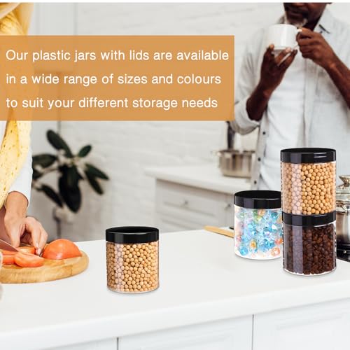 12 Pack 16 oz Plastic Container Jars with Lids Round Clear Travel Cosmetic Container Slime Jars for Toiletries (12 Count)