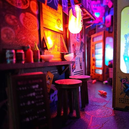 Neo Ramen MiniAlley DIY Cyberpunk Book Nook Kit