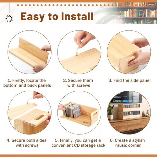 2 Set Wooden CD Storage Box (2 Count)