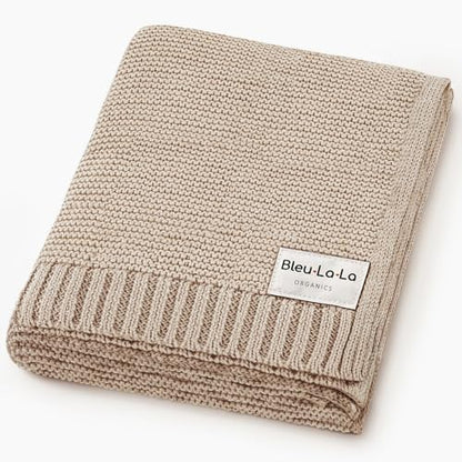 100% Organic Cotton Heritage Knit Textured Baby Quilt Blanket