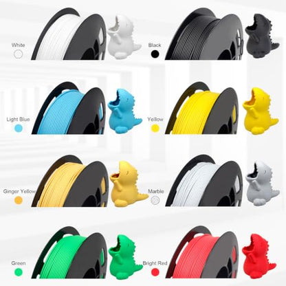 1.75mm Matte PLA Filament 8 Colors 250g 8 Pack