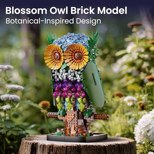 Flower Owl Building Set for Adults Women