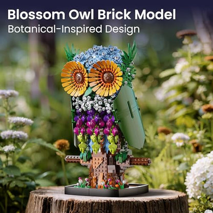 Flower Owl Building Set for Adults Women
