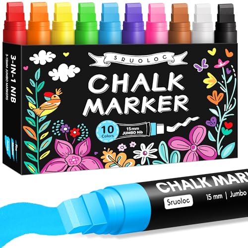 Window Chalk Markers for Glass Washable (10 Count)