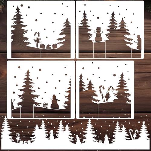Christmas Window Stencils for Glass 53.1" Window Snow Spray Stencils