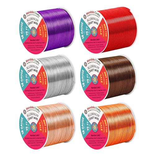 18 GA Purple Brown Red Assorted Anodized Aluminum Craft Wire (450 Foot)