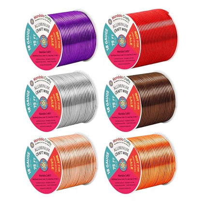18 GA Purple Brown Red Assorted Anodized Aluminum Craft Wire (450 Foot)