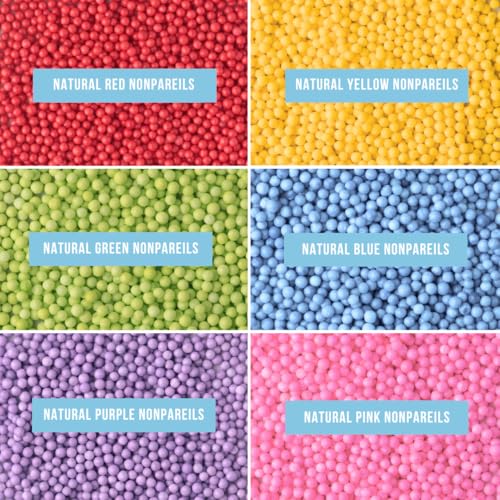 Dye Free Rainbow Nonpareils 6 Cell Set (2.75 Ounce)