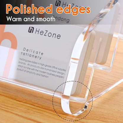 Business Card Holder for Desk Clear Acrylic Cards Stand Rack Multiple 8 slots 4 Tier