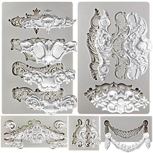 Crown Baroque Style Ornament Silicone Molds 5