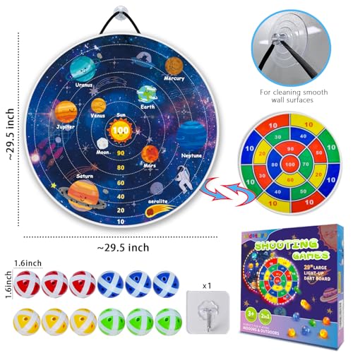 2 in 1 29" Large LED Dart Board for Kids