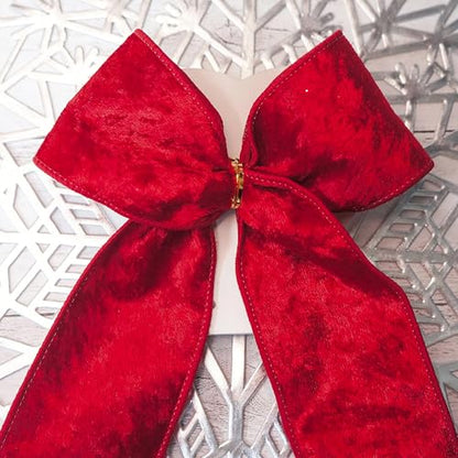 Red Velvet Ribbon 2.5 Inch x 10 Yards for Christmas Tree Topper Home Decoration Wreath Gift Wrapping DIY Craft (30 Foot)