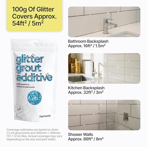 Ocean Blue Holographic Glitter Grout Additive 100g Metallic Flakes (3.5 Ounce)