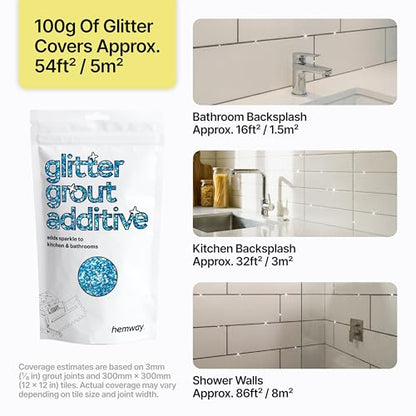 Ocean Blue Holographic Glitter Grout Additive 100g Metallic Flakes (3.5 Ounce)