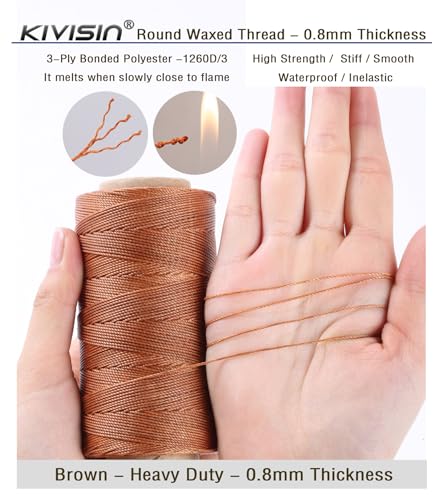 Bonded 0.8mm Round Waxed Polyester Cord (588 Foot)