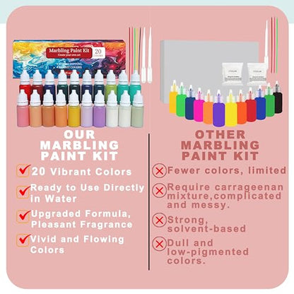 27 Pcs Water Marbling Paint Kit