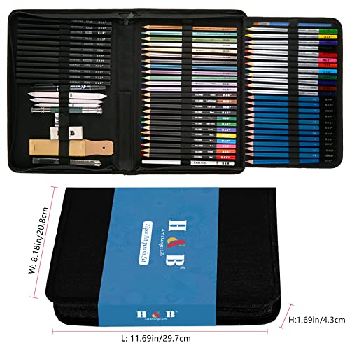 72PCS Drawing Pencils Set Sketching Kit