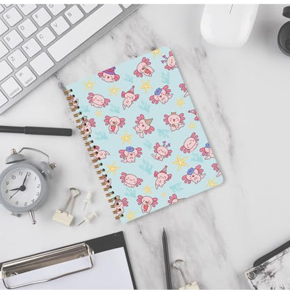 Axolotl Spiral Notebooks Animal Mexican Walking Fish Lined Journal Notepads