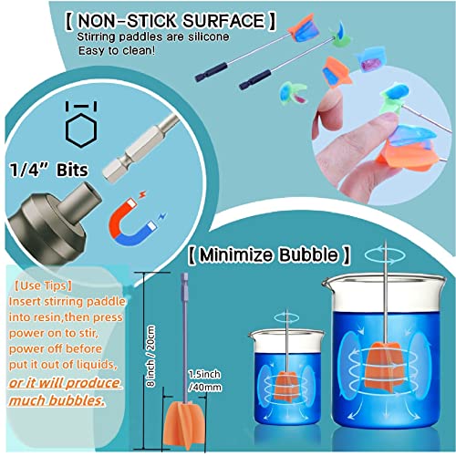 Silicone Resin Mixer Epoxy Mixer Paddles (4 Count)