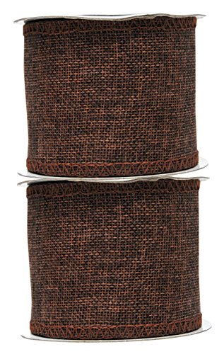 3 Inch Wide Brown Burlap Ribbon for Crafts (60 Foot)