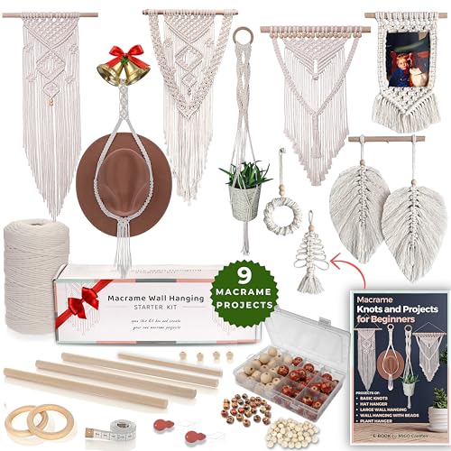 DIY Macrame Kit for Beginners with 9 Macrame Projects Ebook