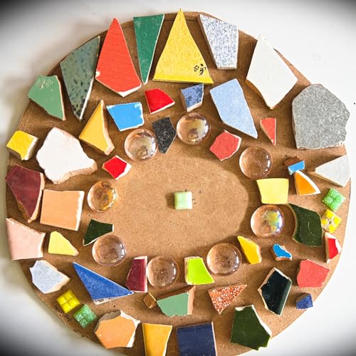 200g Ceramic Mosaic Tiles for Crafts Bulk Pebble Blue Glazing